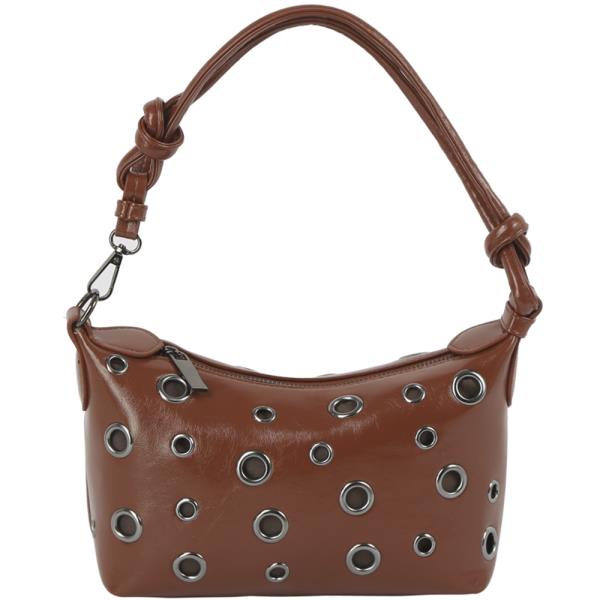 STYLISH OPEN CIRCLE STUD SHOULDER BAG
