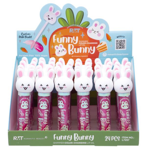 ROMANTIC BEAUTY FUNNY BUNNY SHIMMER COLOR CHANGING LIP OIL (24 UNITS)