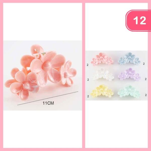 FLOWER HAIR CLAW CLIP (12 UNITS)