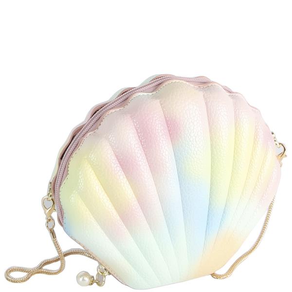 MULTI COLOR TEXTURE SEA SHELL CROSSBODY BAG