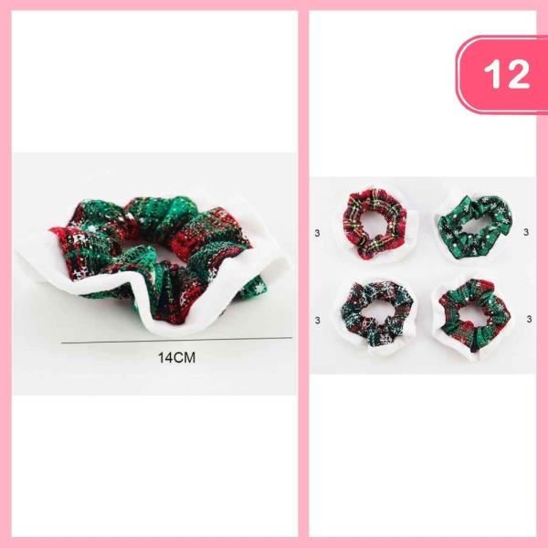 CHRISTMAS HAIR SCRUNCHIE (12 UNITS)