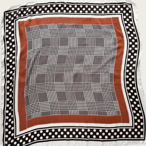 POLKA DOT & HOUNDSTOOTH SILKY SCARF