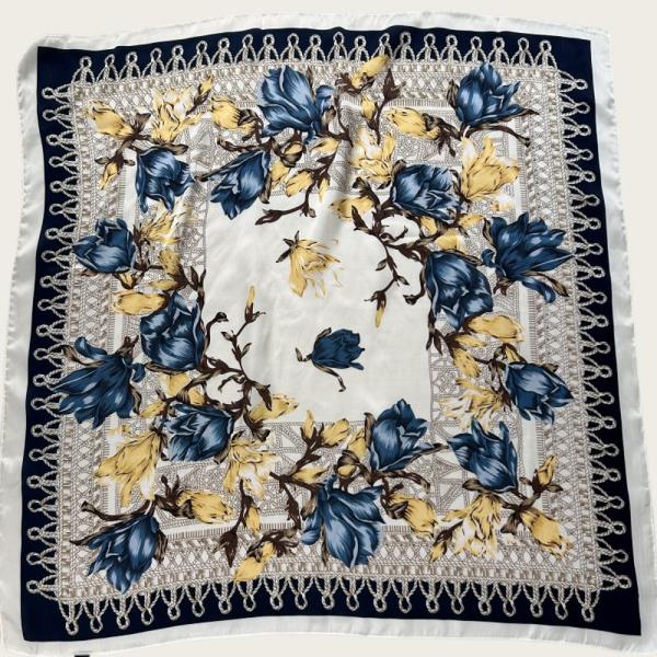 MAGNOLIA FASHION SILKY BANDANA– ELEGANT SQUARE NECKWEAR