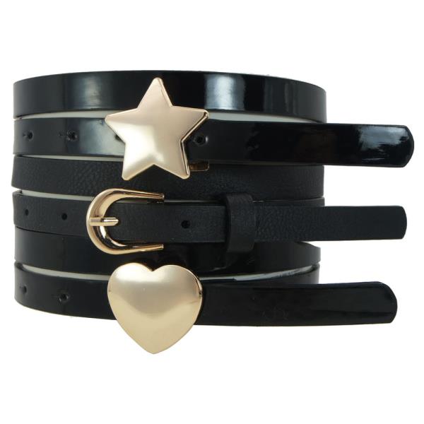 CLASSIC STAR HEART TRIO SKINNY BELT