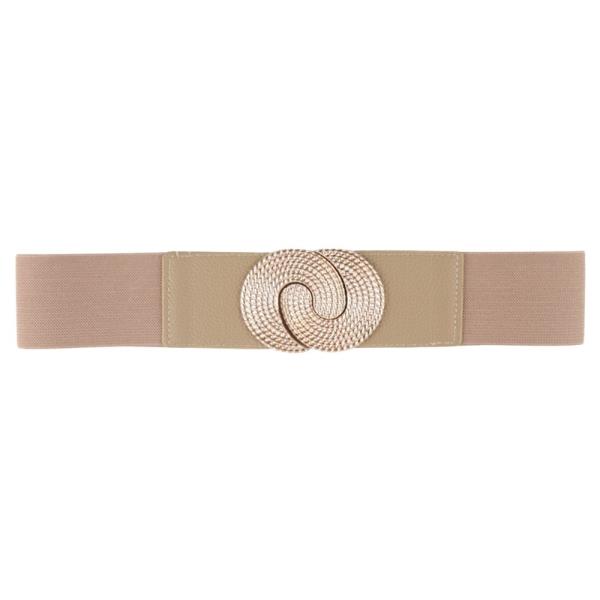 ROUND METAL SWIRL ACCENT ELASTIC BELT