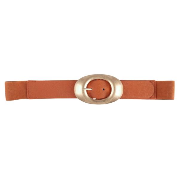 OVAL METAL ACCENT ELASTIC BELT