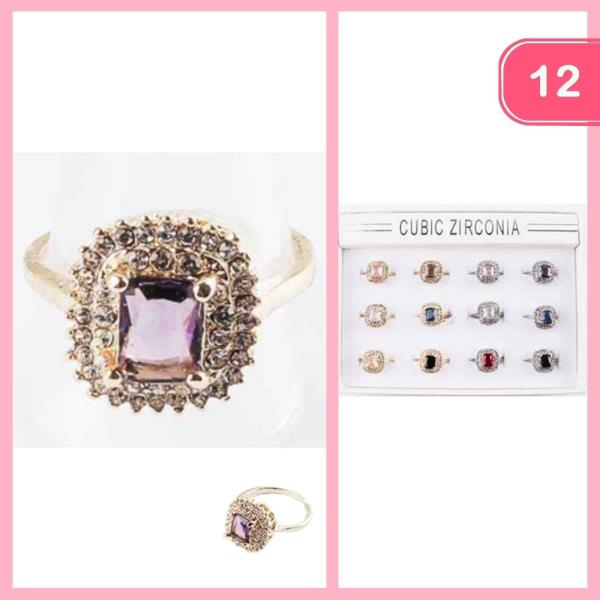 CUBIC ZIRCONIA RING (12 UNITS)