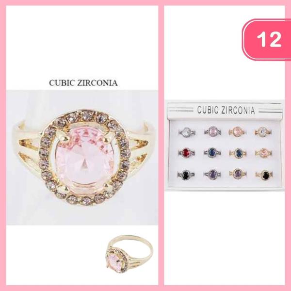 CUBIC ZIRCONIA RING (12 UNITS)