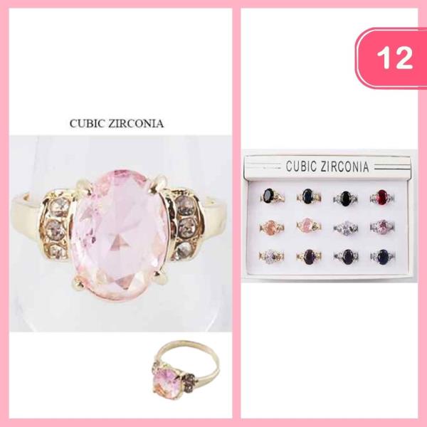 CUBIC ZIRCONIA RING (12 UNITS)