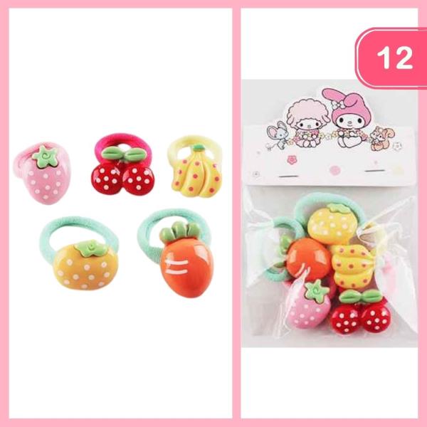 CUTE FRUIT MINI HAIR TIES (12 UNITS)