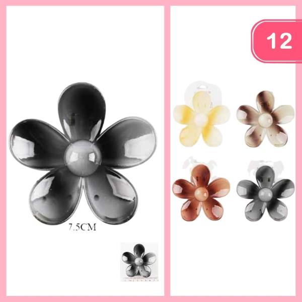 FLOWER HAIR CLAW CLIP (12 UNITS)