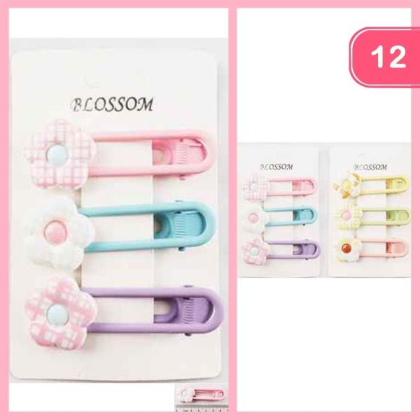 FLOWER HAIR PINS (12 UNITS)