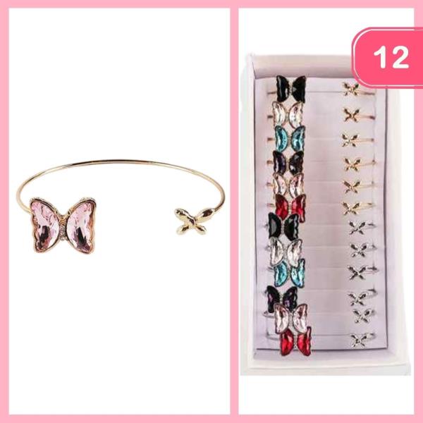 CUFF OPEN BUTTERFLY BRACELET (12 UNITS)