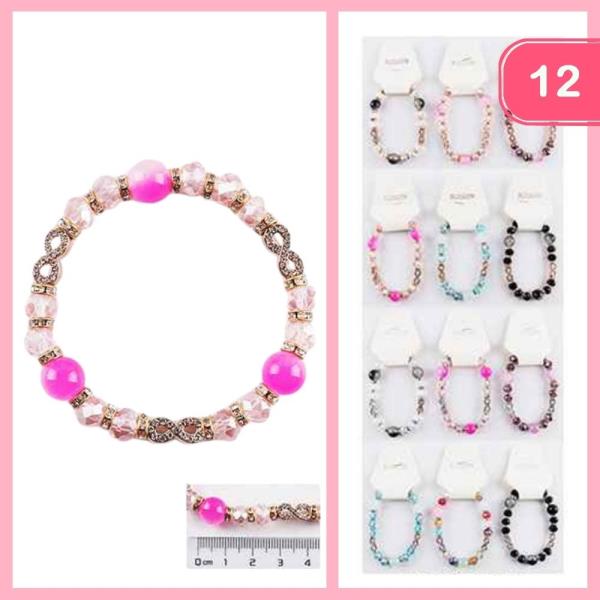 RHINESTONE BEADED INFINITY BRACELET (12 UNITS)