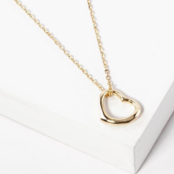 GOLD DIPPED HEART PENDANT NECKLACE