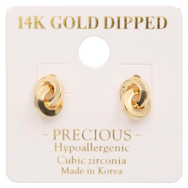 14K GOLD DIPPED KNOT CIRCLE LINK EARRING