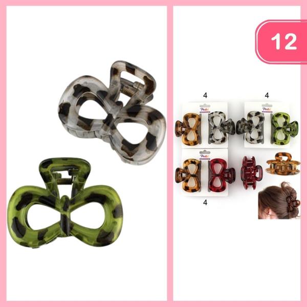 BOW HAIR CLAW CLIP (12 UNITS)