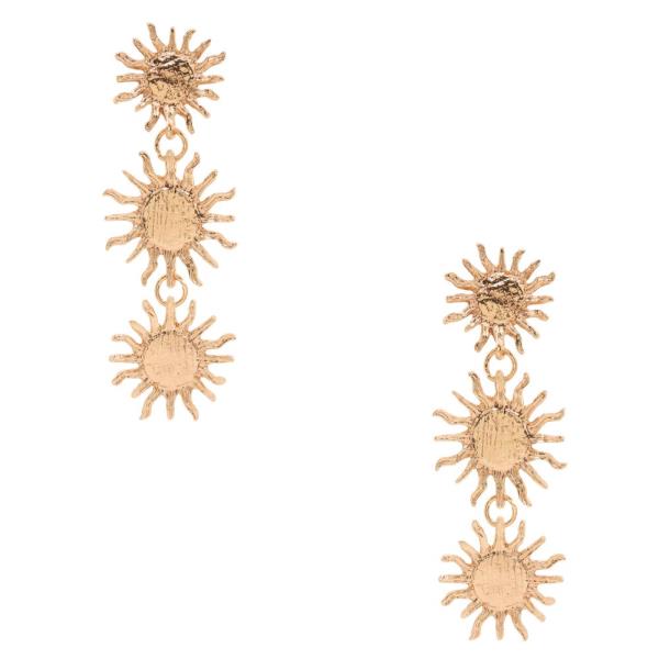 SDJ TRIPLE SUN LINK METAL EARRING