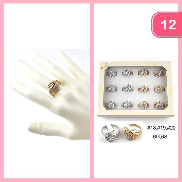 RHINESTONE RING (12 UNITS)