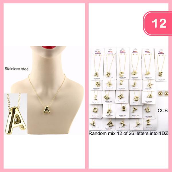 INITIAL CHUNKY NECKLACE (12 UNITS)