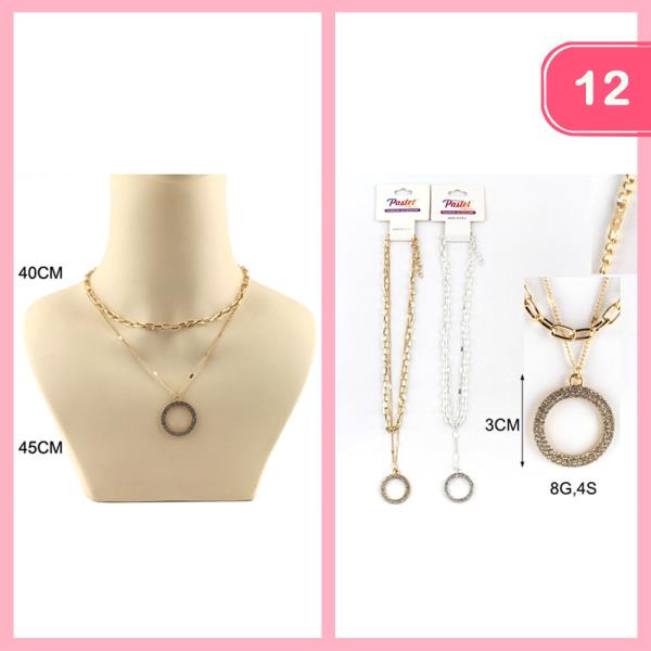 LAYERED PENDANT NECKLACE (12 UNITS)