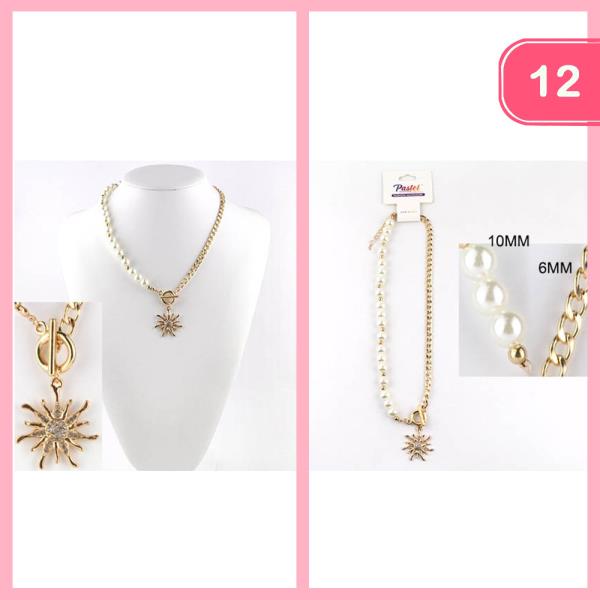 TOGGLED SUN PEARL NECKLACE (12 UNITS)