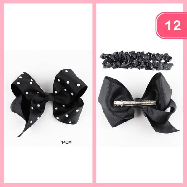 POLKA DOT HAIR BOW (12 UNITS)