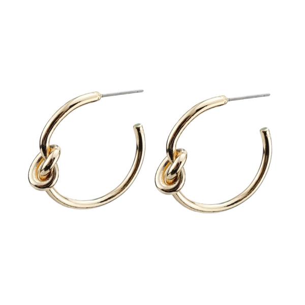 KNOTTED ROUND HOOP EARRING