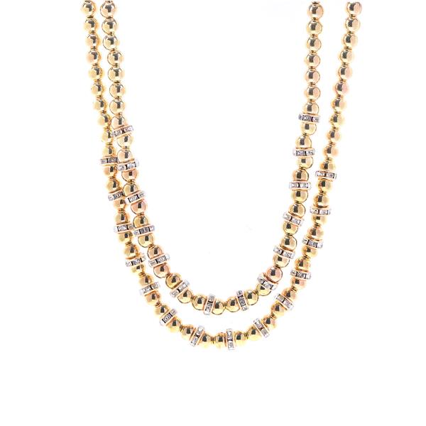 LAYERED BALL RHINESTONE NECKLACE
