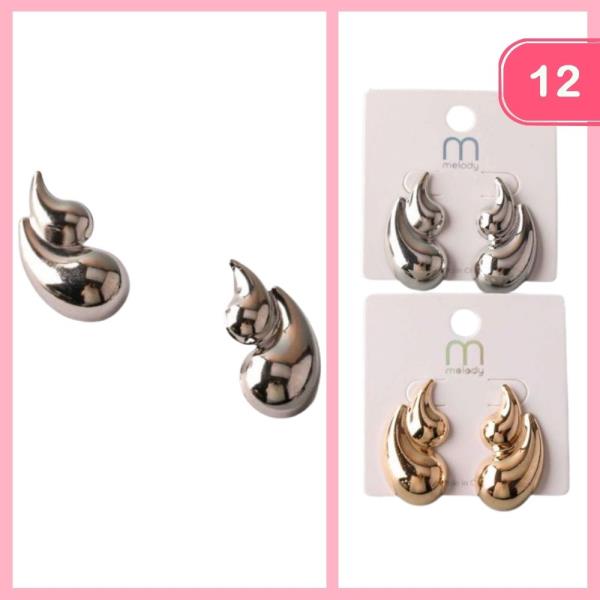 CHUNKY QUOTE POST EARRING (12 UNITS)