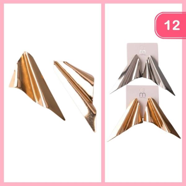 FOLDED POINT SHEET METAL EARRING (12 UNITS)