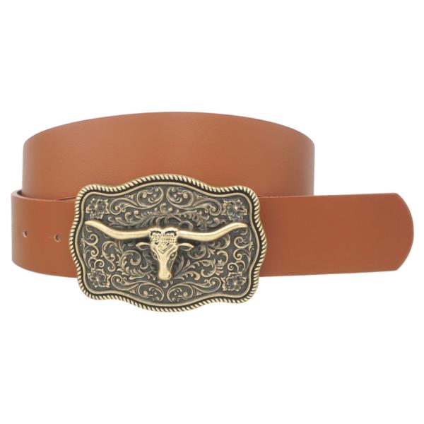 FLORAL MOTIFF LONGHORN ACCENT BELT