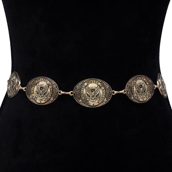 THE UNITED STATES OF AMERICA OVAL METAL HOOK BELT