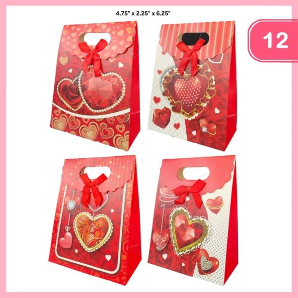 HOLIDAY HEARTS GIFT BAGS (12 PCS)