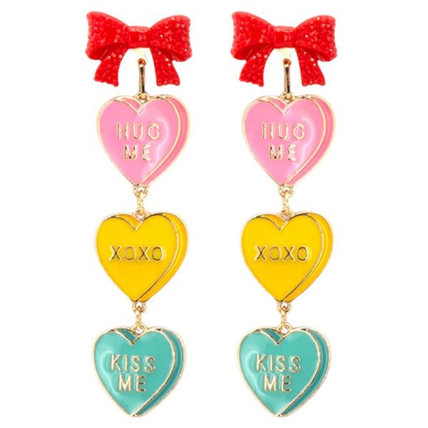 TIERED HEARTS DROP EARRING