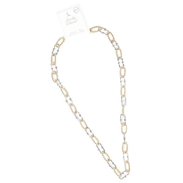 GOLD DIPPED TWO TONE METAL CHAIN NECKLACE