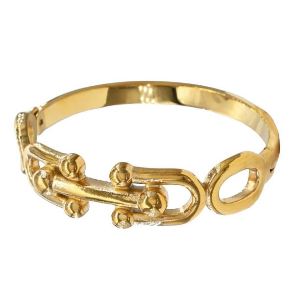 LARGE U LINK STAINLESS STEEL BANGLE BRACELET