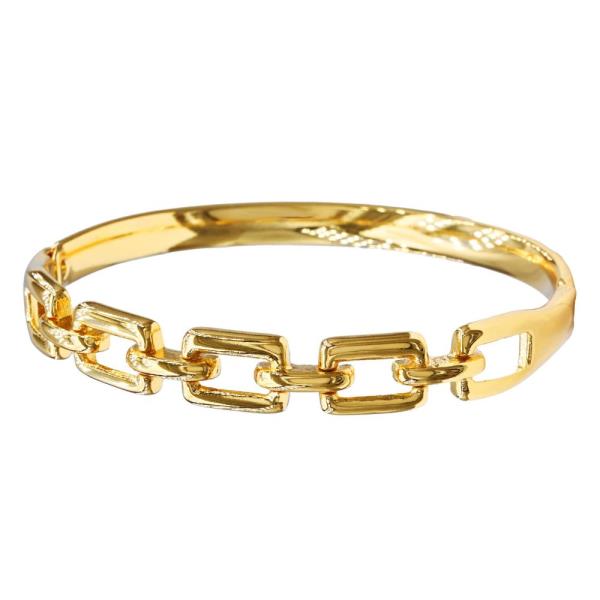 SQUARE CHAIN LINK STAINLESS STEEL BANGLE BRACELET