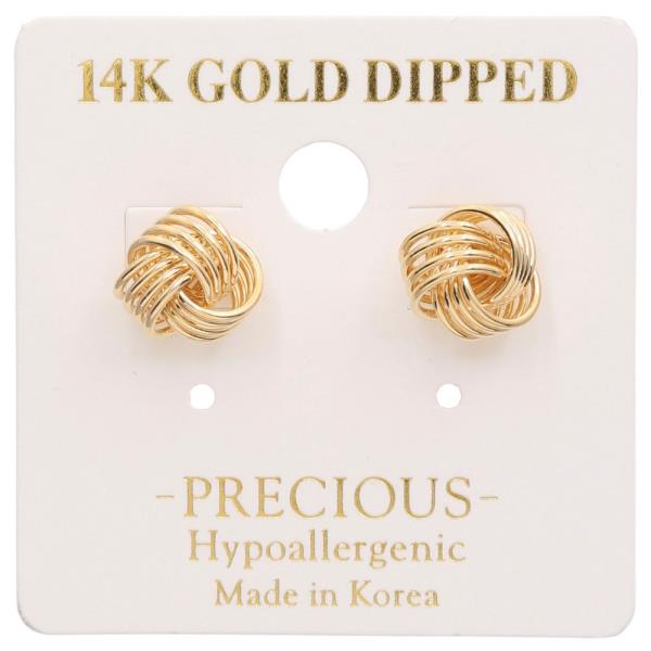 14K GOLD DIPPED KNOT METAL POST EARRING