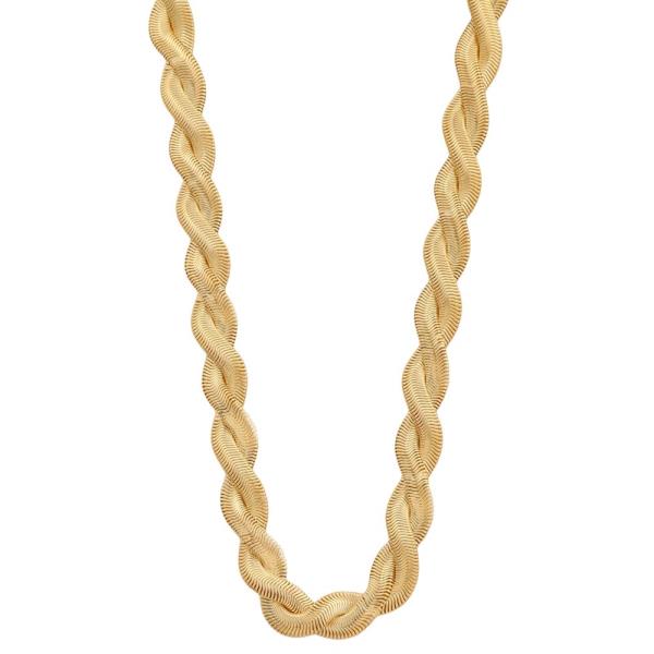 SODAJO BRAIDED LINK GOLD DIPPED NECKLACE