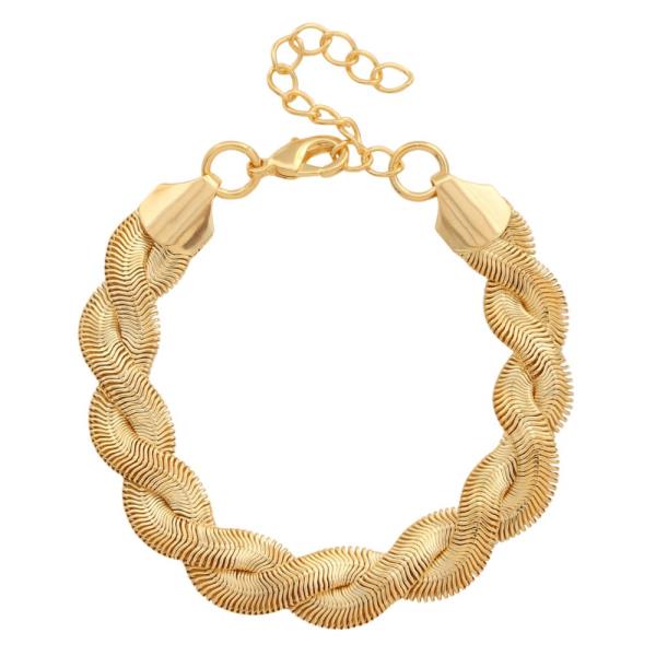 SODAJO BRAIDED LINK GOLD DIPPED BRACELET