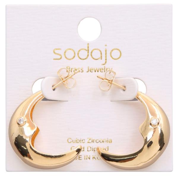 SODAJO MOON SHAPE GOLD DIPPED EARRING