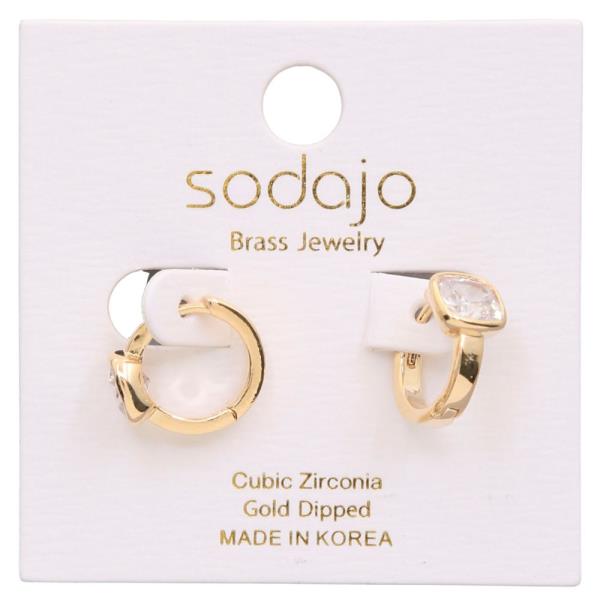 SODAJO CZ HUGGIE GOLD DIPPED EARRING