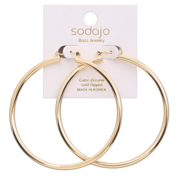 SODAJO METAL GOLD DIPPED HOOP EARRING