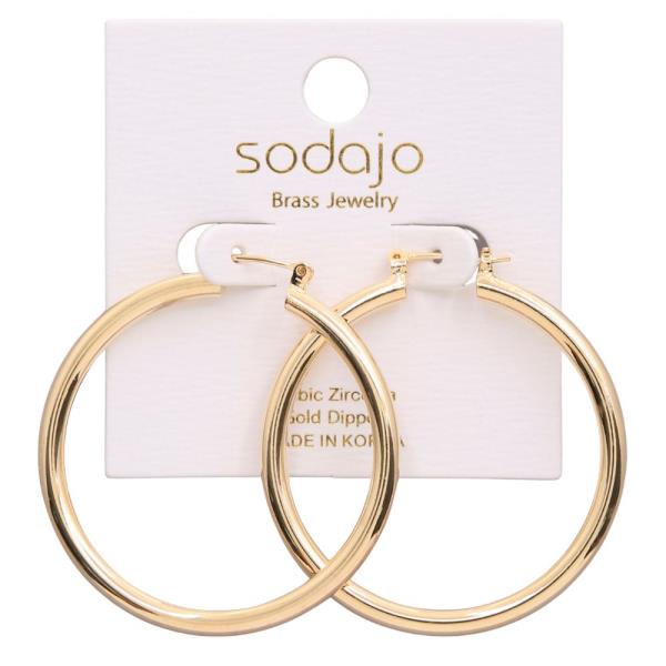 SODAJO PIPE HOOP GOLD DIPPED EARRING