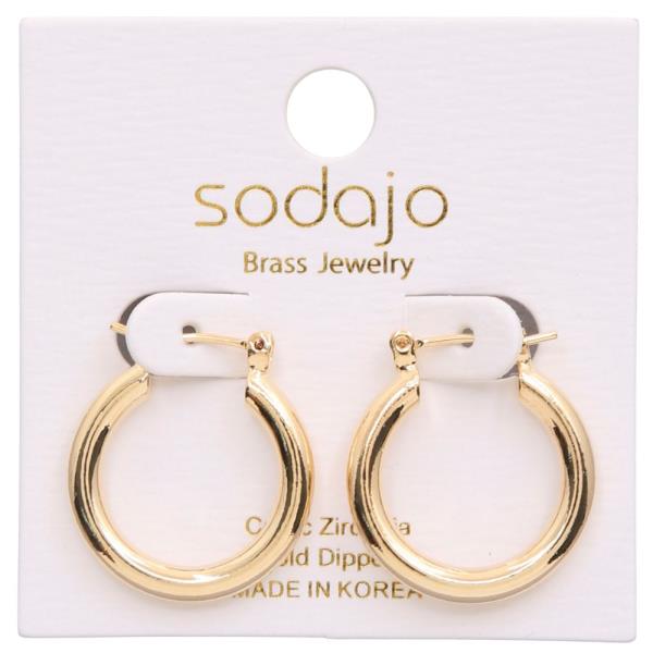 SODAJO PIPE HOOP GOLD DIPPED EARRING