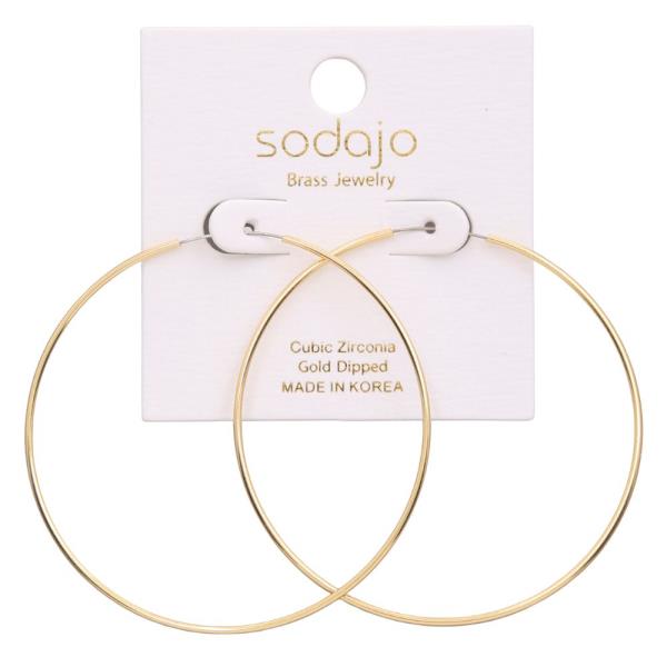 SODAJO THIN HOOP GOLD DIPPED EARRING