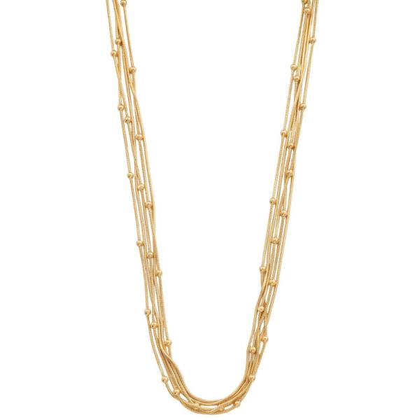 SODAJO BALL BEAD CHAIN GOLD DIPPED LAYERED NECKLACE