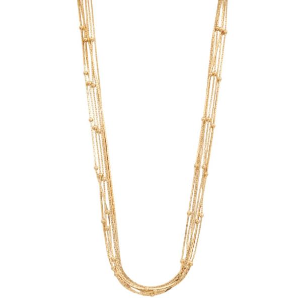 SODAJO CHAIN BALL BEAD LAYERED GOLD DIPPED NECKLACE