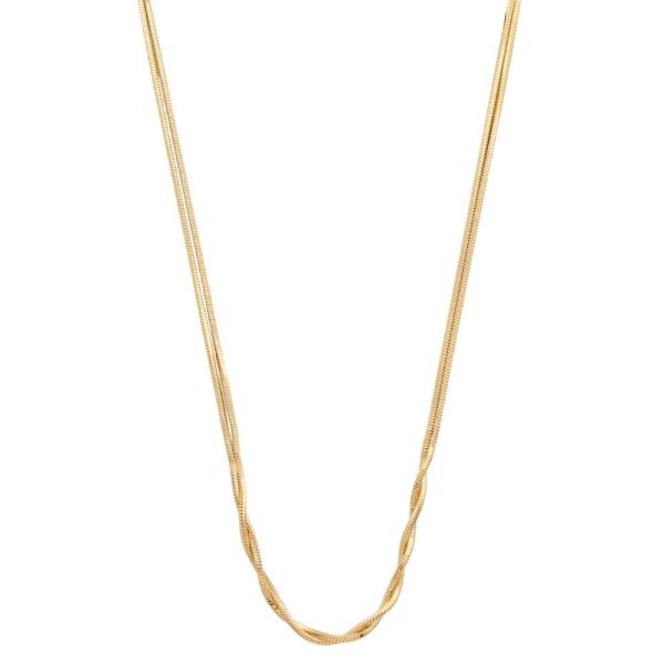 SODAJO DAINTY TWISTED LINK GOLD DIPPED NECKLACE